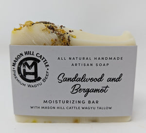 Sandalwood and Bergamot Wagyu Tallow Soap Bar