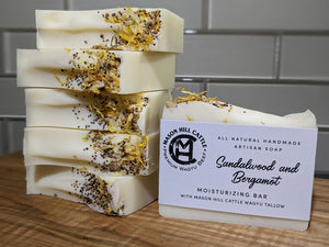 Sandalwood and Bergamot Wagyu Tallow Soap Bar