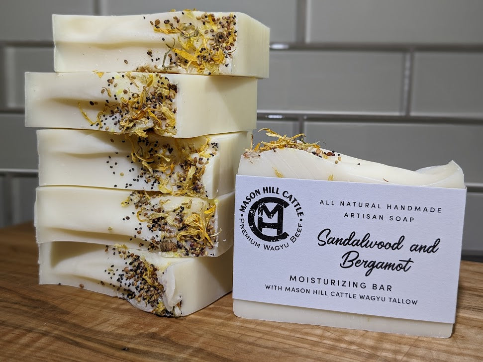 Sandalwood and Bergamot Wagyu Tallow Soap Bar